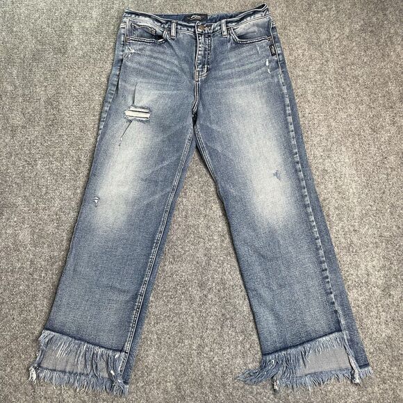 Silver Jeans Womens 29X27 Vintage Ankle High Rise Straight Frayed Hem Distressed - Picture 1 of 10